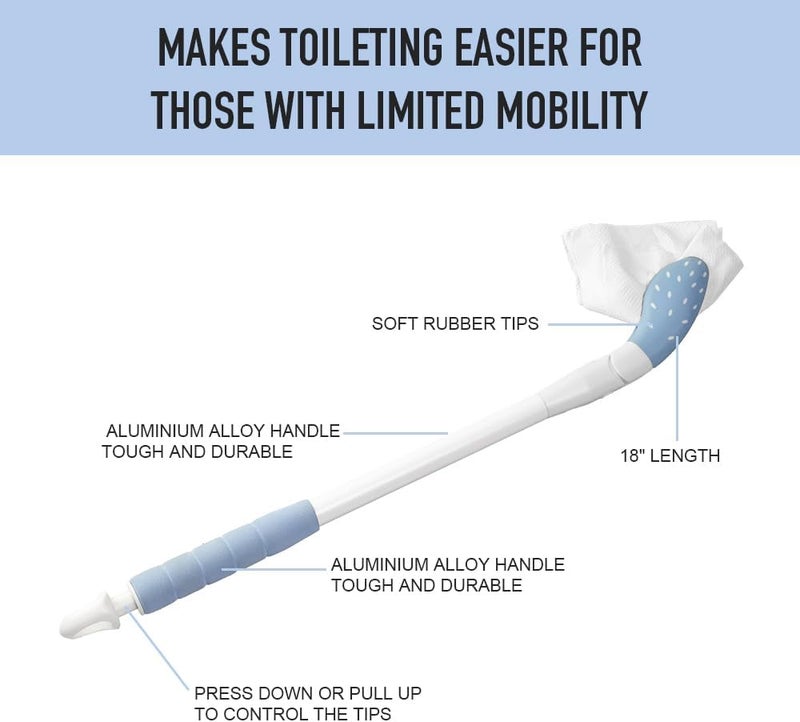 EASACE Toilet Wiping Aid, 18 Inch Extended Reach Comfort Tool, Self Assist Tissue Holder for Limited Mobility, Seniors - Image 4
